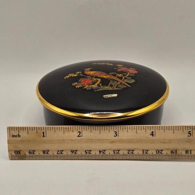 LOT 98B: Royal Bavaria Germany Black Tray w/ 2 Cups , Covered Trinket Bowl, and RW Bavaria Cup and Saucer Set Made in Germany