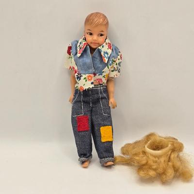 LOT 103B: Ideal Toy Dolls, George Washington Doll, Mermaid Doll, and Box Full of Clothes and Accessories