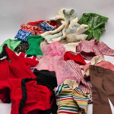 LOT 104B: Barbie Armoire, Drawer, Furniture, and Barbie, Skipper, Ken, & Allan Clothing and Accessories