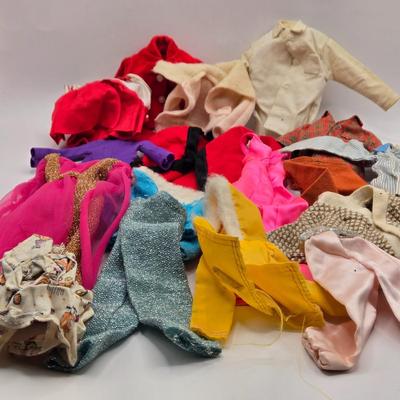 LOT 104B: Barbie Armoire, Drawer, Furniture, and Barbie, Skipper, Ken, & Allan Clothing and Accessories