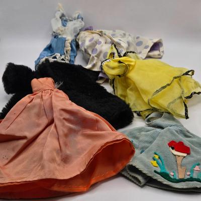 LOT 104B: Barbie Armoire, Drawer, Furniture, and Barbie, Skipper, Ken, & Allan Clothing and Accessories