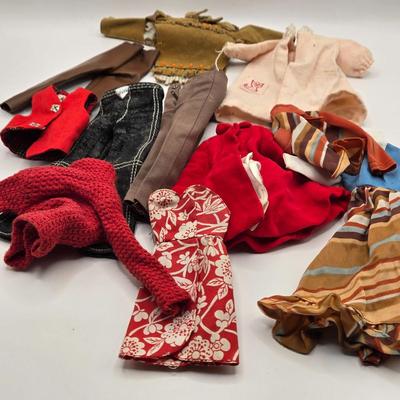 LOT 104B: Barbie Armoire, Drawer, Furniture, and Barbie, Skipper, Ken, & Allan Clothing and Accessories