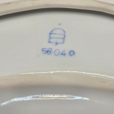 LOT 105B: Just in Time For Easter Brunch. Beaded Rimmed Deviled Egg Plate, Bunny Bowl, Cups and Saucers, and More