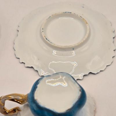 LOT 105B: Just in Time For Easter Brunch. Beaded Rimmed Deviled Egg Plate, Bunny Bowl, Cups and Saucers, and More