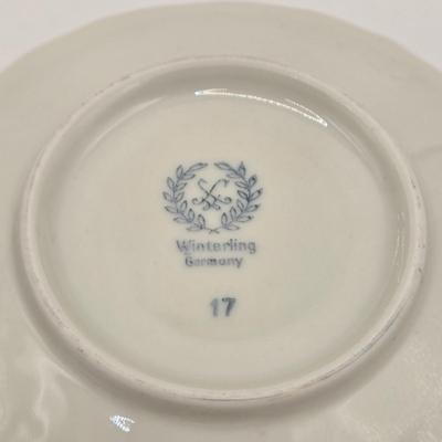 LOT 105B: Just in Time For Easter Brunch. Beaded Rimmed Deviled Egg Plate, Bunny Bowl, Cups and Saucers, and More