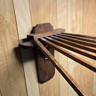 LOT 106B: Vintage Wooden Wall-Mounted Drying Rack