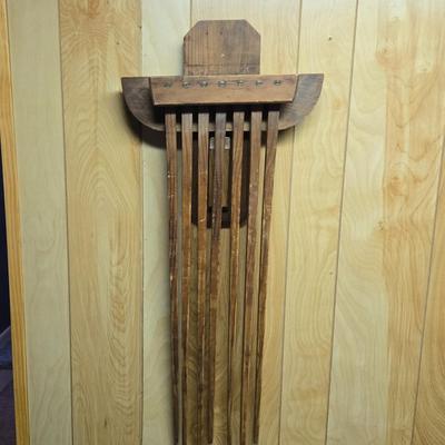 LOT 106B: Vintage Wooden Wall-Mounted Drying Rack