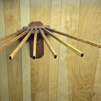 LOT 106B: Vintage Wooden Wall-Mounted Drying Rack