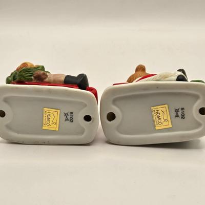 LOT 108K: Large Collection of Homco Christmas Bears Including Grandma & Grandpa in Rocking Chairs, Cubs Sledding, and Many More