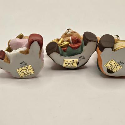 LOT 108K: Large Collection of Homco Christmas Bears Including Grandma & Grandpa in Rocking Chairs, Cubs Sledding, and Many More