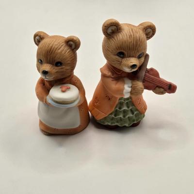 LOT 108K: Large Collection of Homco Christmas Bears Including Grandma & Grandpa in Rocking Chairs, Cubs Sledding, and Many More
