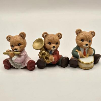 LOT 108K: Large Collection of Homco Christmas Bears Including Grandma & Grandpa in Rocking Chairs, Cubs Sledding, and Many More