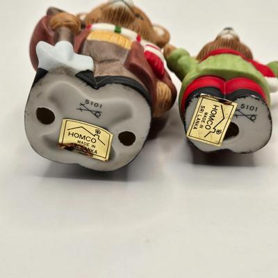 LOT 108K: Large Collection of Homco Christmas Bears Including Grandma & Grandpa in Rocking Chairs, Cubs Sledding, and Many More