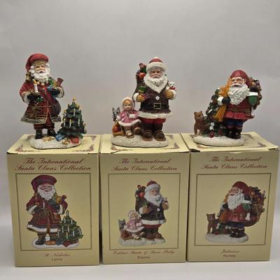 LOT 110K: Set of Nine International Santa Claus Collection, All in Original Boxes