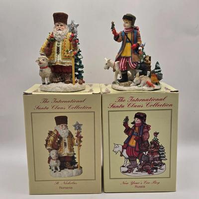 LOT 110K: Set of Nine International Santa Claus Collection, All in Original Boxes