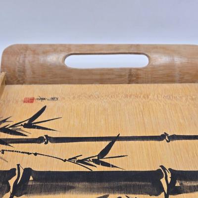 LOT 111K: Vintage Bamboo Drinkware Set Including Tray, 6 Cups, and 6 Coasters