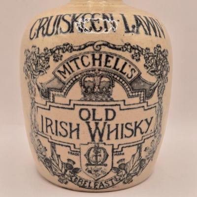 LOT 112K: Vintage Cruiskeen Lawn Mitchell's Old Irish Whiskey Ceramic Jug