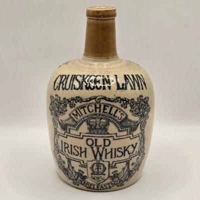 LOT 112K: Vintage Cruiskeen Lawn Mitchell's Old Irish Whiskey Ceramic Jug