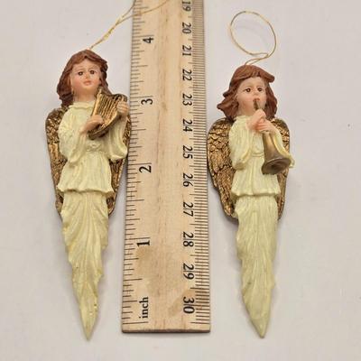 LOT 113K: Angels Are Among Us! Christmas Angel Tree Toppers, Figurines, Ornaments, and Small Serving Plate