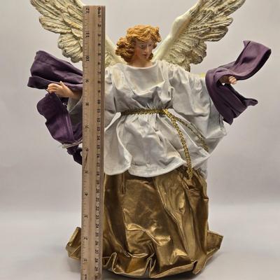 LOT 113K: Angels Are Among Us! Christmas Angel Tree Toppers, Figurines, Ornaments, and Small Serving Plate