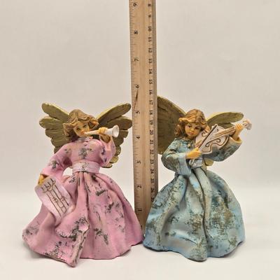 LOT 113K: Angels Are Among Us! Christmas Angel Tree Toppers, Figurines, Ornaments, and Small Serving Plate