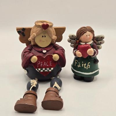 LOT 113K: Angels Are Among Us! Christmas Angel Tree Toppers, Figurines, Ornaments, and Small Serving Plate