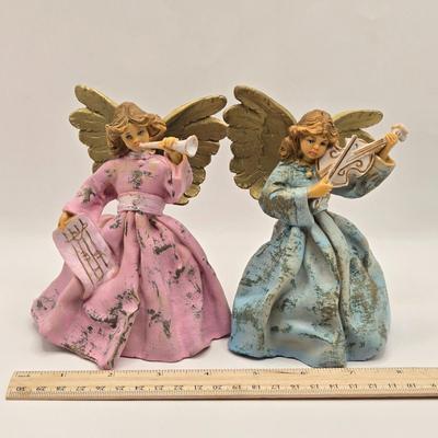 LOT 113K: Angels Are Among Us! Christmas Angel Tree Toppers, Figurines, Ornaments, and Small Serving Plate