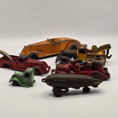 LOT 114K: Vintage Metal Vehicles Including Navy Blimp