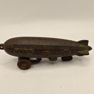 LOT 114K: Vintage Metal Vehicles Including Navy Blimp