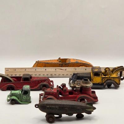 LOT 114K: Vintage Metal Vehicles Including Navy Blimp