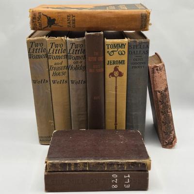 LOT 117K: Antique Books Including Two Little Women, Two Little Women on a Holiday, Two Little Women and Treasure House, Stella Davis,...