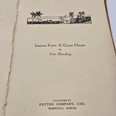 LOT 123K: Antique Books Including Leaves From A Grass House, The Weed, A Divided House, and More