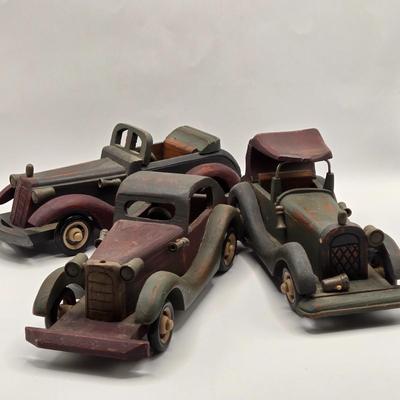 LOT 125K: Three Vintage Wooden Model Cars