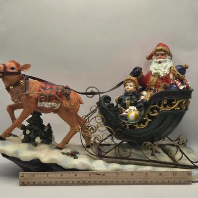 LOT 129K: Season's Tweetings from Russ, Santa with Children in Sleigh, and More