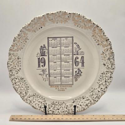 LOT 131K: Local Church Plates, Holmes Furniture Plate, and The Cat's Meow Wooden Buildings