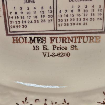 LOT 131K: Local Church Plates, Holmes Furniture Plate, and The Cat's Meow Wooden Buildings