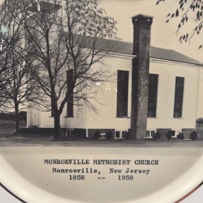 LOT 131K: Local Church Plates, Holmes Furniture Plate, and The Cat's Meow Wooden Buildings