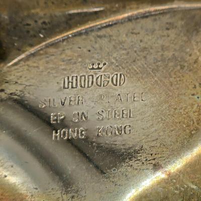 LOT 132K: Spode Set of Cookie Tin, 2 Cups and Coasters, 2 Pack of Ceramic Ramekins, Silver Plated Holly Leaf Candy Dish, and More