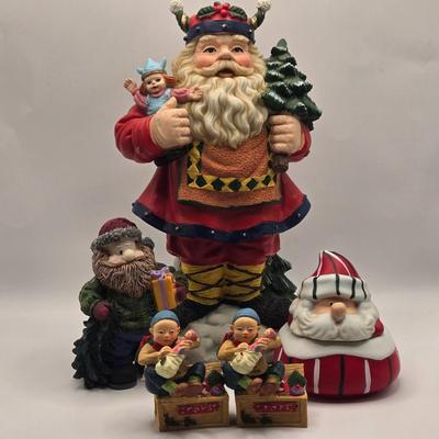 LOT 135K: Santa and Elf Figures