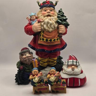 LOT 135K: Santa and Elf Figures
