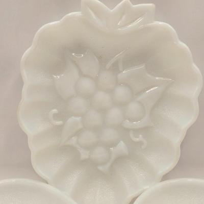 LOT 136K: Have a Very Beary Christmas! Bear Candle Holders, Salt & Pepper Shakers, Coasters, and White Milk Glass Grape Cluster...