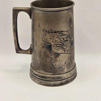 LOT 138K: Vintage Asian Celluloid Clamshell Dioramas and Boat, Lantern, Beer Stein From Okinawa, Hand Fan, Wooden Box, and Tales of the...