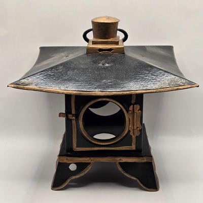 LOT 138K: Vintage Asian Celluloid Clamshell Dioramas and Boat, Lantern, Beer Stein From Okinawa, Hand Fan, Wooden Box, and Tales of the...