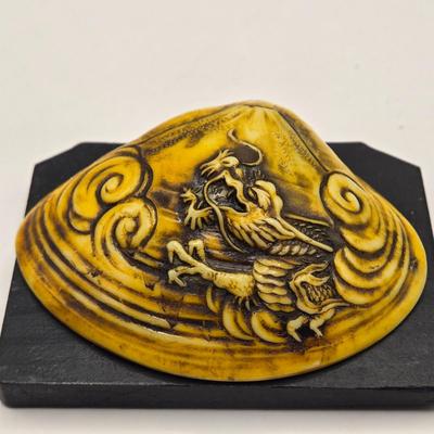 LOT 138K: Vintage Asian Celluloid Clamshell Dioramas and Boat, Lantern, Beer Stein From Okinawa, Hand Fan, Wooden Box, and Tales of the...