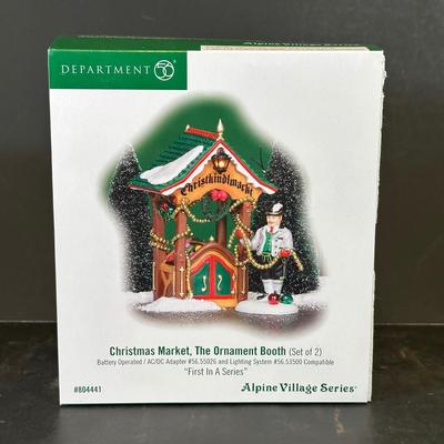 LOT 140K: Department 56 Christmas Market, The Ornament Booth, The Gingerbread Booth & More
