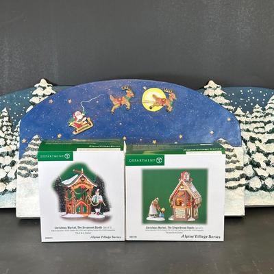 LOT 140K: Department 56 Christmas Market, The Ornament Booth, The Gingerbread Booth & More