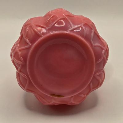 LOT 141K: Antique Pink Milk Glass Syrup Pitcher, Glass Fish Candy/ Succulent Plant Container, Antique Porcelain Lidded Box, Small Lidded...