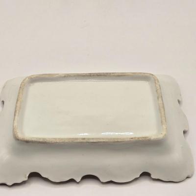 LOT 141K: Antique Pink Milk Glass Syrup Pitcher, Glass Fish Candy/ Succulent Plant Container, Antique Porcelain Lidded Box, Small Lidded...