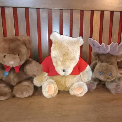 CLASSIC POOH, GUND TEDDY BEAR AND A MOOSE