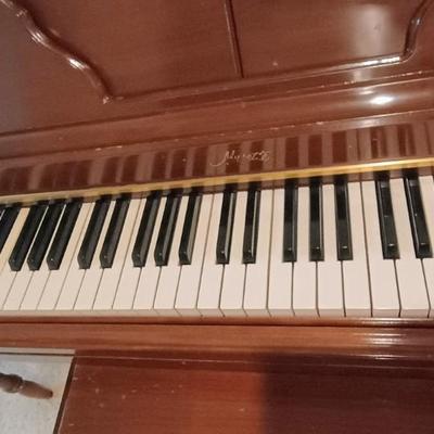 AEOLIAN WORKING PLAYER & MANUAL PIANO WITH PIANO ROLLS, SHEET MUSIC, PIANO LAMP AND EVEN A RECORDER